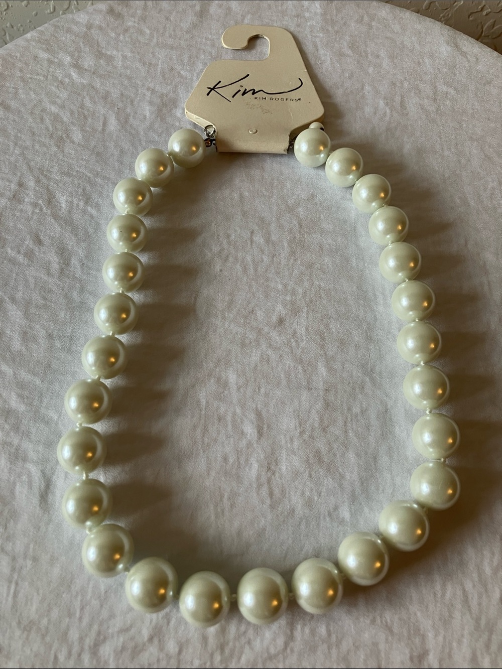Kim Rogers Cream Pearl Bead Necklace- "Clutching my Pearls"